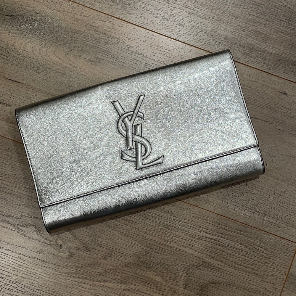 Saint Laurent Silver Clutch